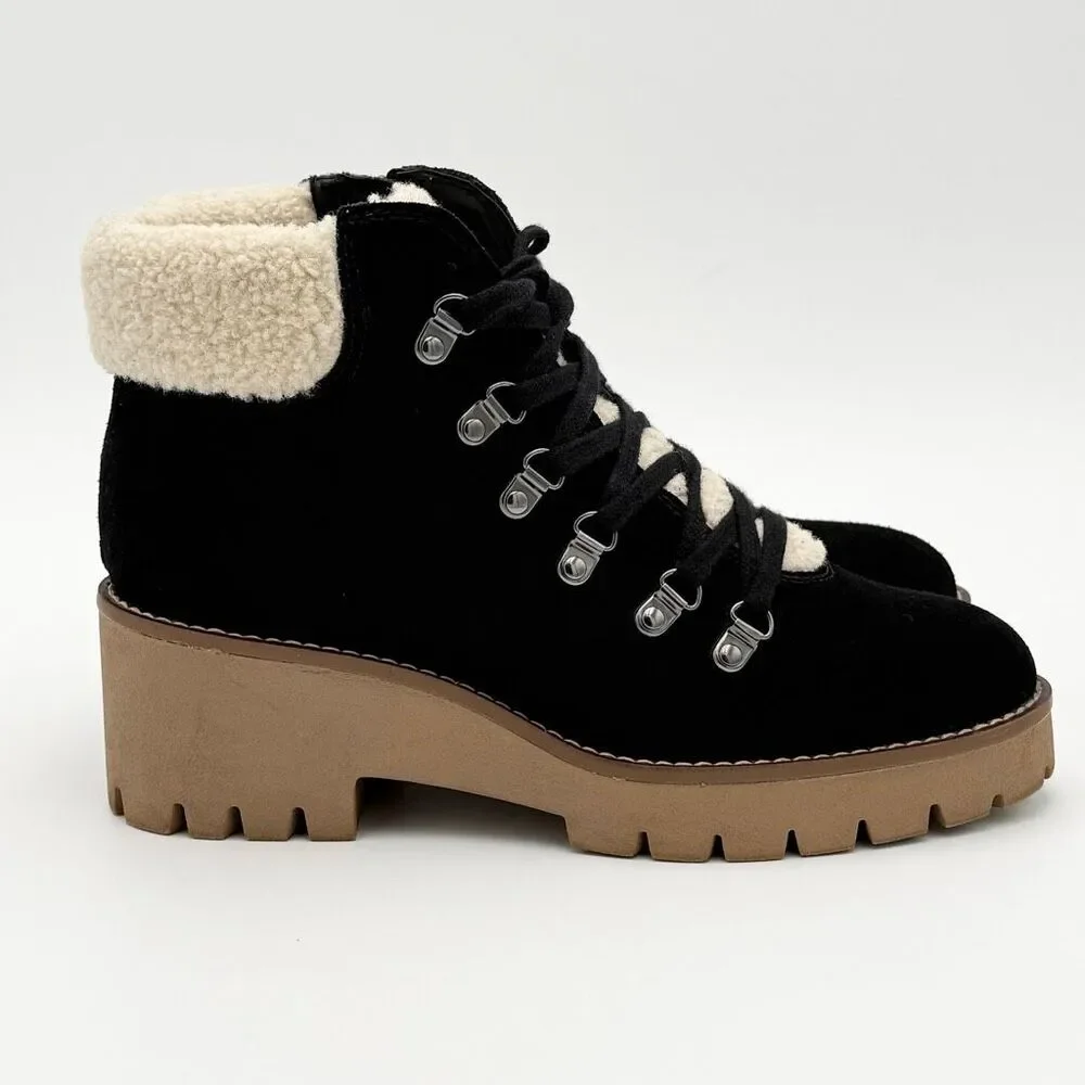 Blondo Devin Black Suede Waterproof Lace Up Lined Winter Boots - Women’s US 7.5